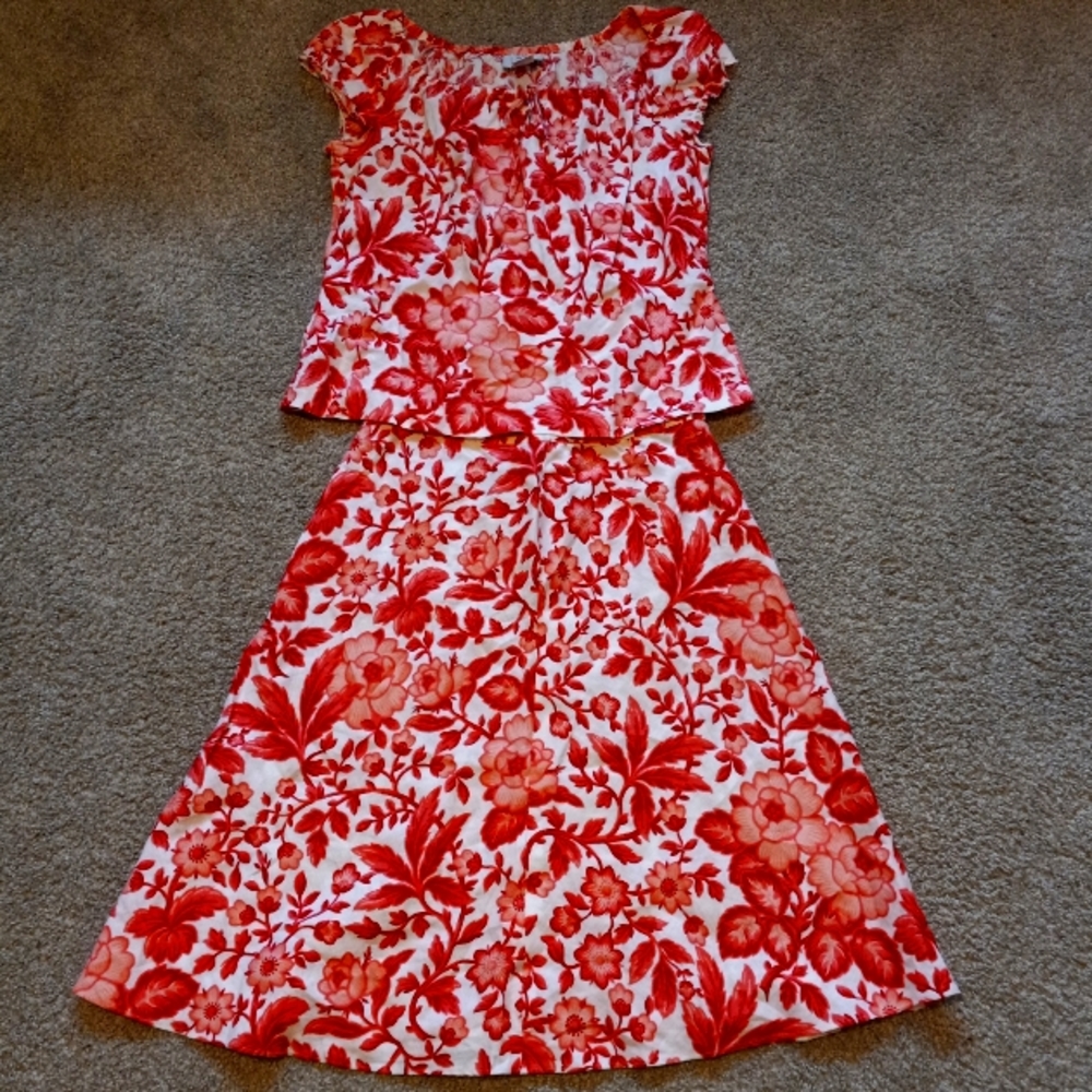 Loft Two-Piece Floral Dress Suit.